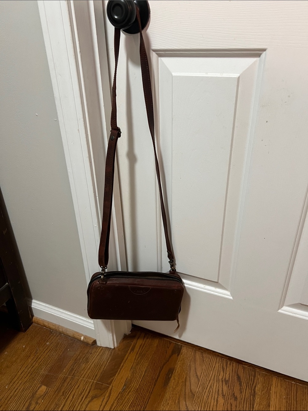 Brown Leather Crossbody Bag for Men